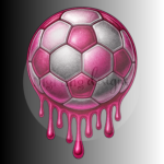 soccer ball pink drip watercolor 3k px png 2e